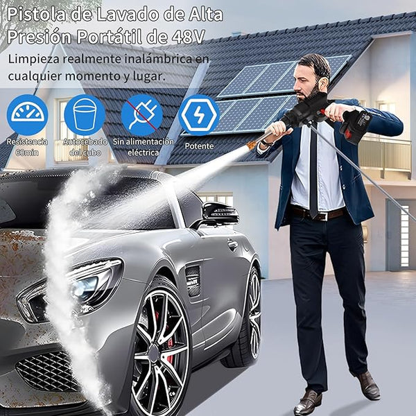 Idropulitrice portatile + 2 batterie + aspirapolvere per auto in omaggio
